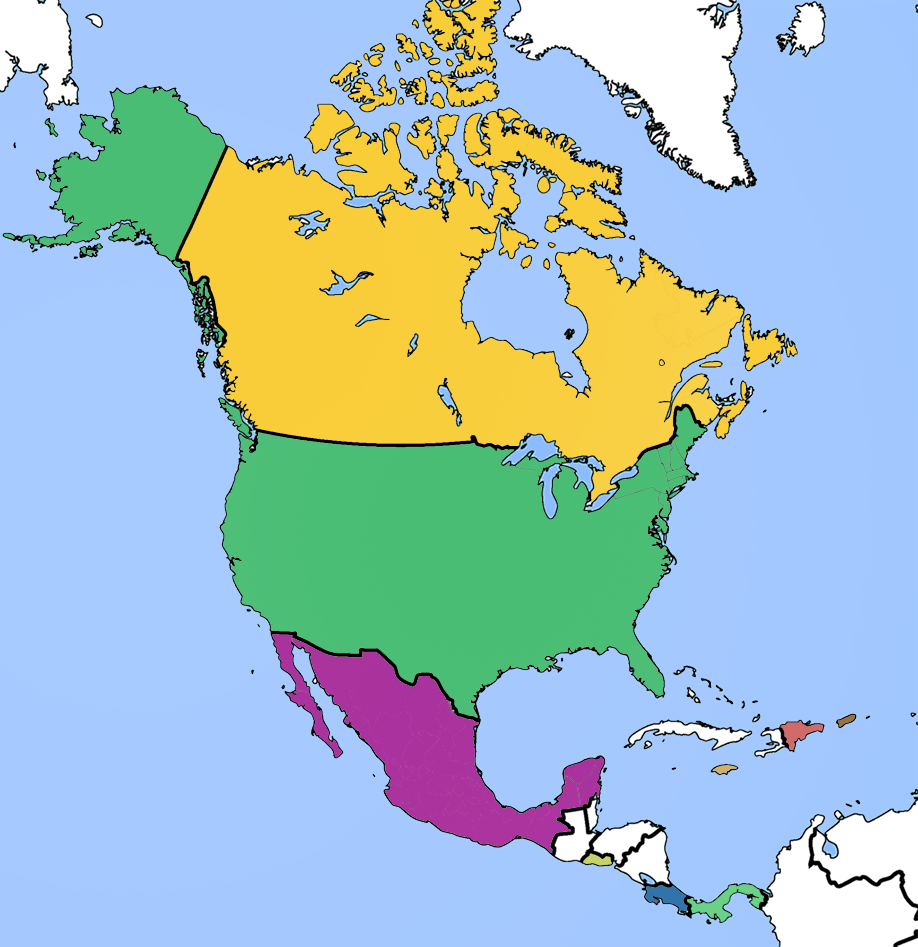 Большая часть северной америки сосредоточена. Карта Северной Америки для маппинга. Северная Америка материк. Государства на материке Северная Америка. Северный.